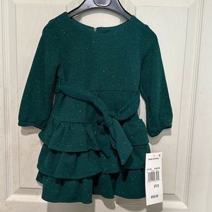 NWT TODDLER GIRLS HUNTER GREEN DRESS Size 2t